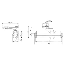 Ferme-porte TS68F DORMA - Argent - Avec bras - Force 2 à 4 - 66470101