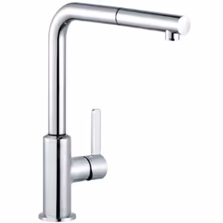 Mitigeur d’évier montage monotrou cartouche céramique régulateur de jet M16x1 débit 8,2 l/min à 3 bar bec extractible orienta ...