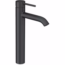 Mitigeur de lavabo sans vidage finition de surface : noir mat levier fermé montage monotrou hauteur du mitigeur 325 mm longue ...