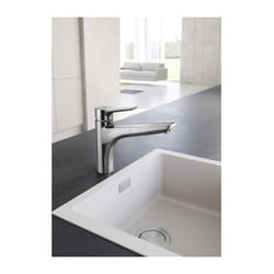Kludi - Mix mitigeur de cuisine monocommande 329430575 levier fermé, orientable, bec extractible, chromé