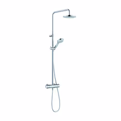 Kludi DIVE S 3S système de douche double thermostatique 6807905-00 DN15 Montage mural avec tube réglable horizontalement et v ...