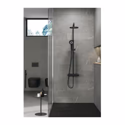 Thermostat Kludi pour système de douche double 6907939-00 DN15 Montage mural avec tube réglable horizontalement et verticalem ...
