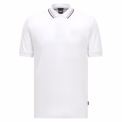 Un polo luxueux coupé à une coupe définie par Boss Menswear. Doté de rayures emblématiques au col ce polo à manches courtes e ...