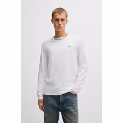 HUGO 50466159_100_S chemise et haut Tee-shirt Encolure torsadée Manches longues Coton