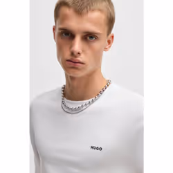 HUGO 50466159_100_S chemise et haut Tee-shirt Encolure torsadée Manches longues Coton