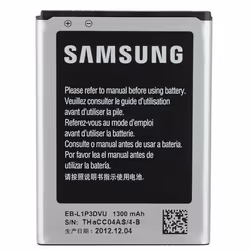 Samsung 1300mAh Li-Ion, Batterie, Noir, Argent, Lithium-Ion (Li-Ion), 1300 mAh, S6810 Galaxy Fame, 1 pièce(s)