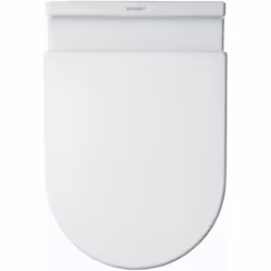 Description générale Abattant WC classique de la marque Duravit, modèle Starck 3, en couleur blanche, conçu pour un usage dur ...