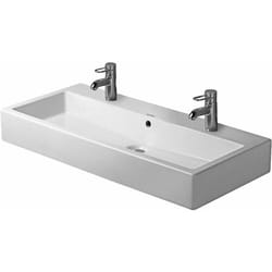 Duravit Vero - Double vasque 100x47 cm, 2 trous pour robinetterie, blanc alpin 0454100024