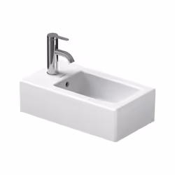 Lavabo Duravit Vero en céramique sanitaire 250x450x145 mm avec trop-plein, avec banc de trou de robinetterie 1 trou de robine ...