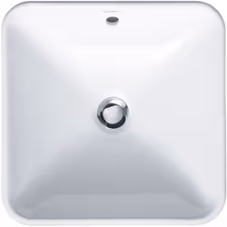 Cuvette à poser Bacino Duravit en céramique sanitaire 420x420x155mm avec trop-plein sans plage de robinetterie forme de vasqu ...