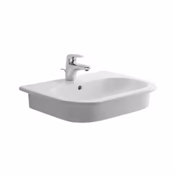 Description générale Vasque à encastrer DURAVIT D-Code, design par sieger design, en céramique sanitaire. Cette vasque rectan ...