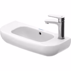 Duravit D-Code 1 x lave-mains Suspendu au mur avec trou de robinetterie à gauche, avec trop-plein avec plage de robinetterie  ...