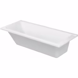 Description générale Baignoire rectangulaire à encastrer de la gamme D-Code de Duravit, avec un design moderne et élégant sig ...
