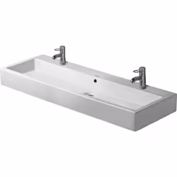 Duravit Vero 1 x lavabo mural 1200x470x175 mm 2 robinets avec Ütrop-plein, avec banquette pour robinetterie Recommandé en com ...