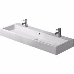 Lavoir Duravit Vero poncé 1200x470x175 mm avec Ütrop-plein, avec banquette pour robinetterie 2 trous de robinetterie Fixation ...