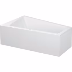Duravit Paiova 1 x Baignoires encastrées angle gauche avec habillage acrylique moulé avec piétement 1700 x 1000 x 460 mm 53 k ...