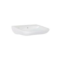 Vasque Duravit D-Code Vital 600 mm ave trop plein, 1 percage Blanc, sans rebord