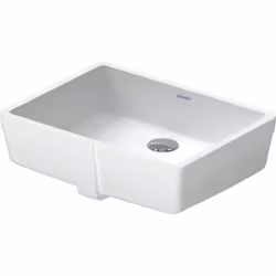 Lavabo encastré Duravit Vero en céramique sanitaire 430x315mm avec trop-plein, sans banc à trou de robinetterie pour une inst ...