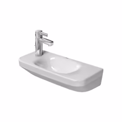 Lave-mains suspendu sans trop-plein dimensions : 500 x 220 x 120 mm matériau : céramique sanitaire, dessous émaillé avec 1 tr ...