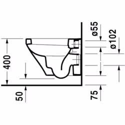 Cuvette suspendue céramique à fond creux. Entraxe de fixation : 180 mm (adaptable sur tous bâti-supports). Hauteur d’assise : ...