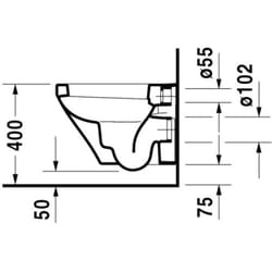 Duravit - Cuvette suspendue durastyle compact 48cm blanche
