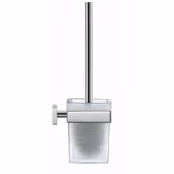 Brosse de toilette murale avec support hauteur : 350 mm matériau : verre dépoli finition du support : chrome montage : perçag ...