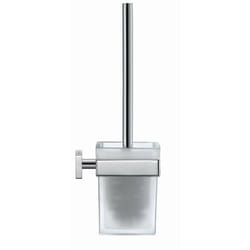 Duravit - Karree - Brosse de toilette avec support, chrome/verre dépoli 0099571000