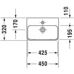 Lave-mains Duravit ME by Starck 450x320mm - Blanc - Rectangulaire - Intérieur