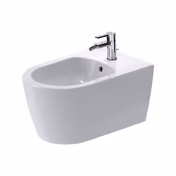 Duravit ME par Starck Wall-Bidet avec trop-plein avec banc à trous de coulée Durafix inclus 370 x 570 mm