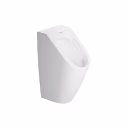 DESCRIPTION GÉNÉRALE Urinal Duravit Rimless sans rebord, suspendu au mur, avec entrée par l'arrière et siphonnement. Sortie h ...
