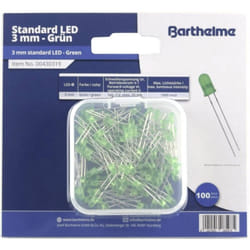 Assortiment de LEDs vert rond 3 mm 100 mcd 30 ° 20 mA 2 v - Barthelme