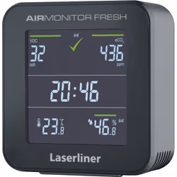 Laserliner AirMonitor FRESH, Noir, 1%, Dioxyde de carbone (CO2), -9,9 - 50 °C, 1 - 99%, 1 pièce(s)