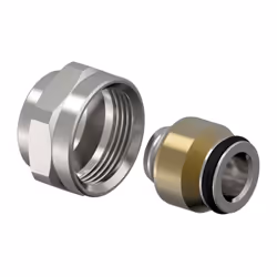 Raccord Uponor Mlc 1058092 raccord en laiton en deux parties avec écrou-raccord galvanisé et douille de pression Pressage san ...