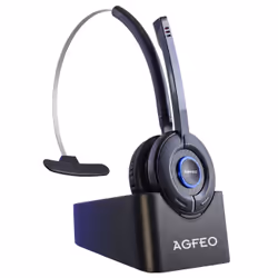AGFEO 6101543, Bureau/Centre d'appels, 49 g, Casque, Noir