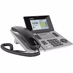 AGFEO ST 56, Téléphone IP, Argent, Combiné filaire, 5000 entrées, LCD, Bleu