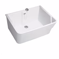 Timbre d'office GEBERIT ALLIA Publica Garda.Avec bonde à bouchon.Trop-plein à grille inox fournis.Fixation : scellement sur j ...