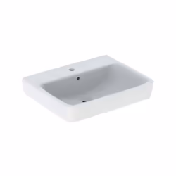 Ce lavabo RENOVA de la marque Geberit, d'une couleur blanche éclatante, se distingue par sa conception technique et ses fonct ...