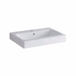Geberit iCon lavabo 600x485 mm blanc combinable avec les meubles sous-lavabo 840260,840360 avec un trou de robinetterie avec  ...