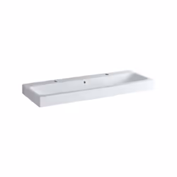 Geberit iCon lavabo blanc 1200x485 mm avec deux trous de robinetterie avec trop-plein combinable avec les meubles sous-lavabo ...
