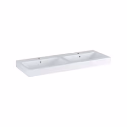 Geberit iCon lavabo double 1200x485 mm blanc combinable avec le meuble sous-lavabo 840520000 encastrable avec trou pour robin ...