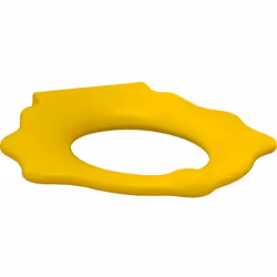 Lunette de WC enfant avec appui-coudes intégrés couleur jaune matériau : duroplast dimensions 390 × 375 mm sans couvercle, mo ...