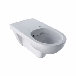 La cuvette WC suspendue RENOVA COMFORT de Geberit présente une conception innovante avec la technologie Rimfree, dépourvue de ...