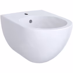 Bidet suspendu avec trop-plein pour robinetterie monotrou avec flexibles de raccordement forme fermée fixation dissimulée arr ...