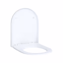 Geberit Acanto Siège de WC Slim avec couvercle Quick Release antibactérien Wrap over charnières en laiton chromé avec abaisse ...