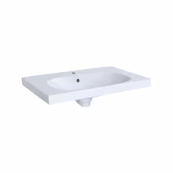 Geberit Acanto 1 x lavabos avec tablette avec trop-plein 1 trou de robinetterie 750 x 480 mm combinable avec les meubles sous ...