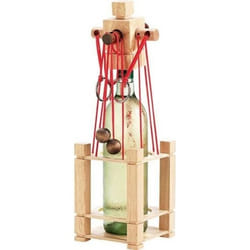 Jeu de casse-tête en bois pour bouteille - PLAYTASTIC - Difficulté difficile - Pour adultes - Marron
