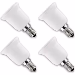 Adaptateur - LUNARTEC - E14 vers E27 - Pack de 4 - Plastique - Intérieur