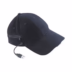 Casquette LED - INFACTORY - Noir - Rechargeable - 5 LED - Sportswear
