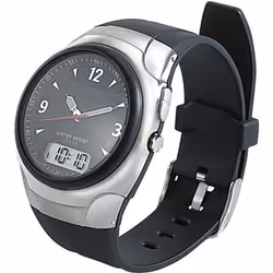 Montre bracelet radio pilotée - ST. LEONHARD - RC-1240.duo - Double affichage - Acier - Noir