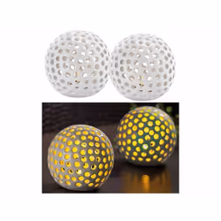 Lot de 2 lampes décoratives LED sans fil en céramique
